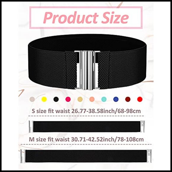 Vintage Stretch Waist Belts Set Elastic Buckle Y2K Retro Chic Accessory main image 5